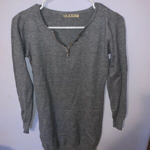 M.B.21 Collection studded striped grey dress L/XLG
